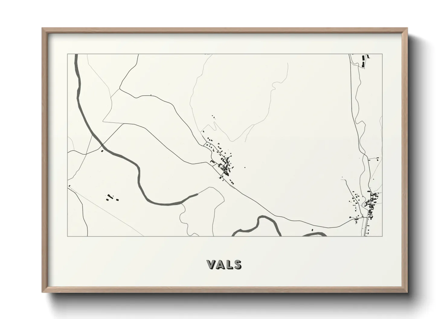 Une affiche de carte sur Vals