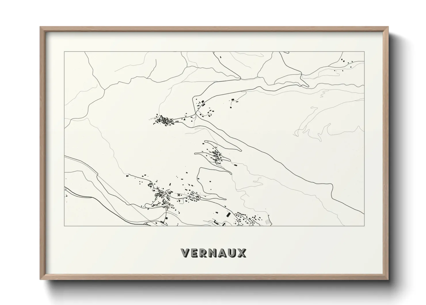 Une affiche de carte sur Vernaux