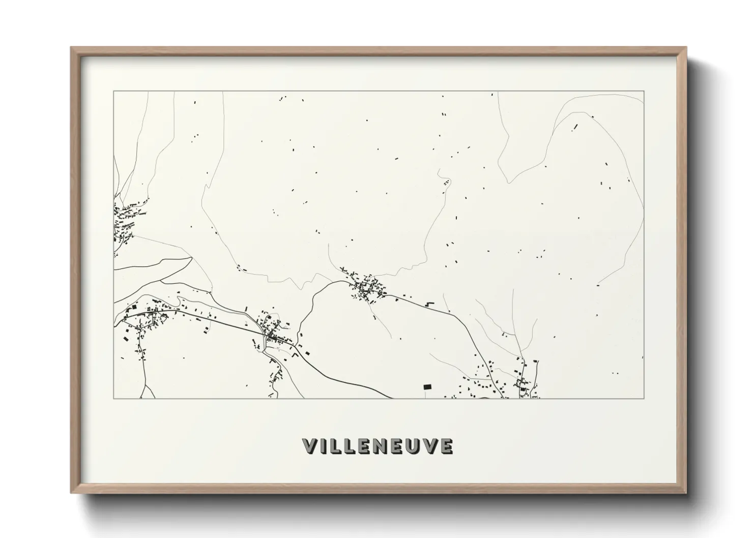 Une affiche de carte sur Villeneuve