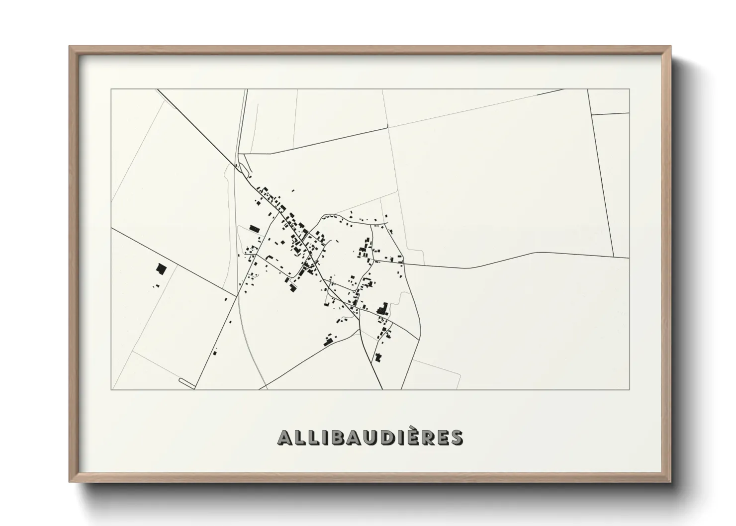 Une affiche de carte sur Allibaudières