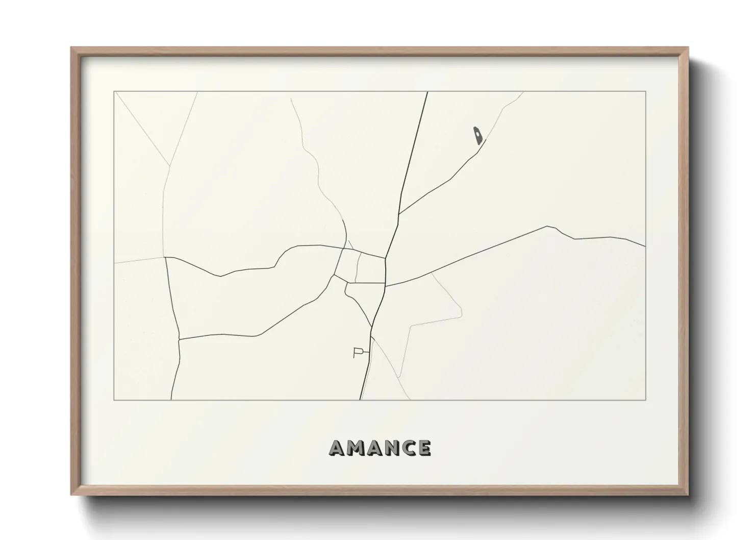 Une affiche de carte sur Amance