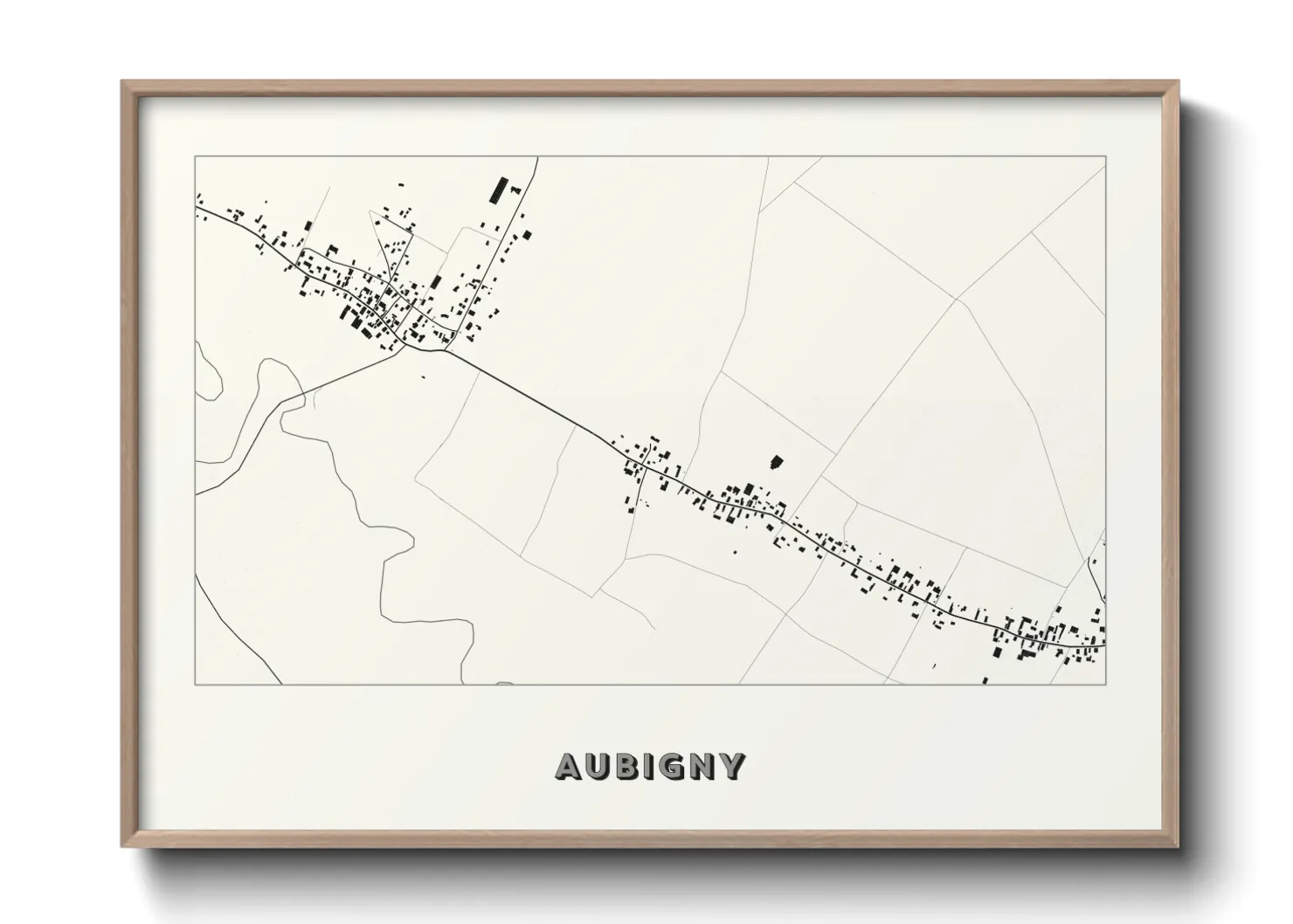 Une affiche de carte sur Aubigny