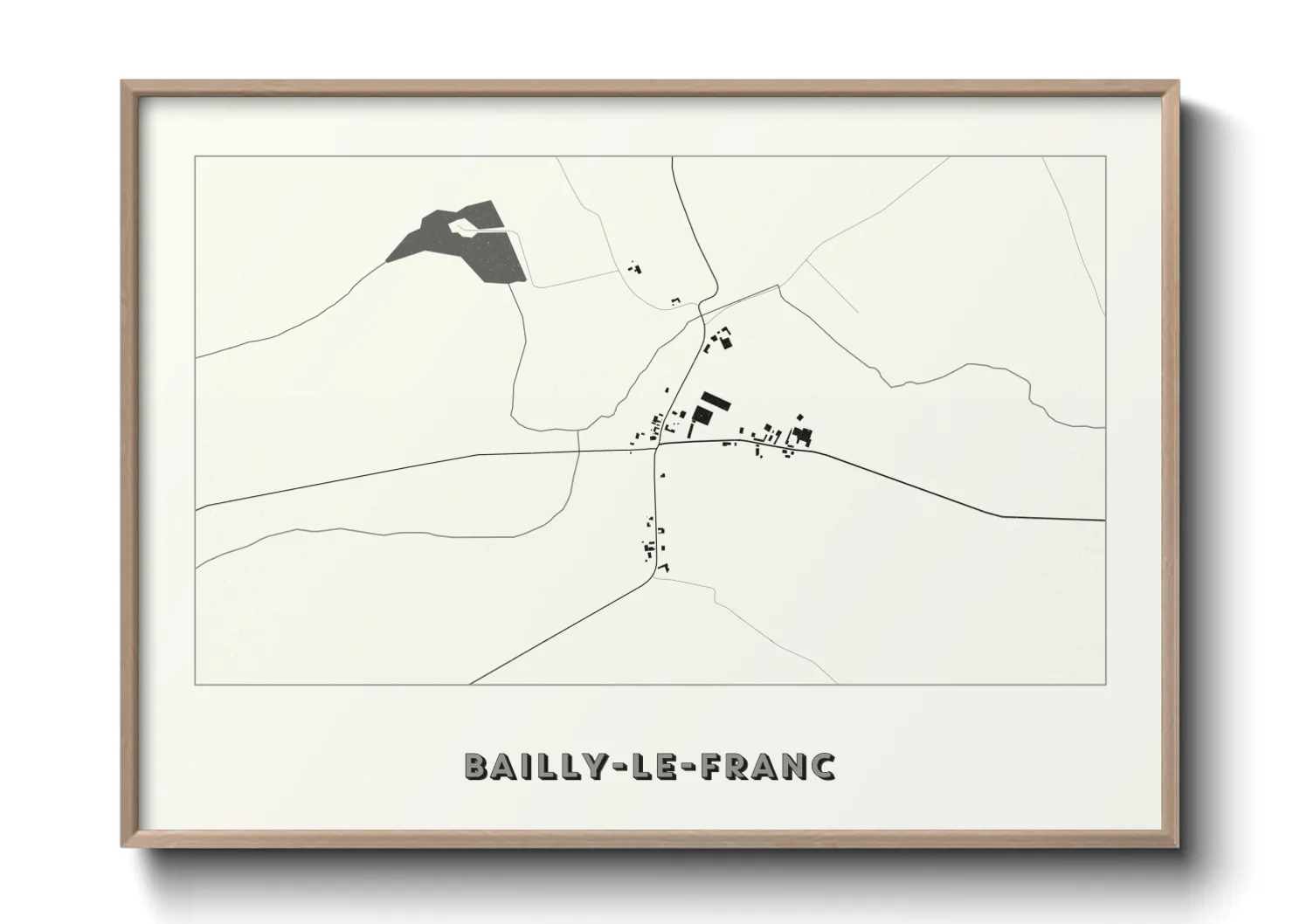 Une affiche de carte sur Bailly-le-Franc