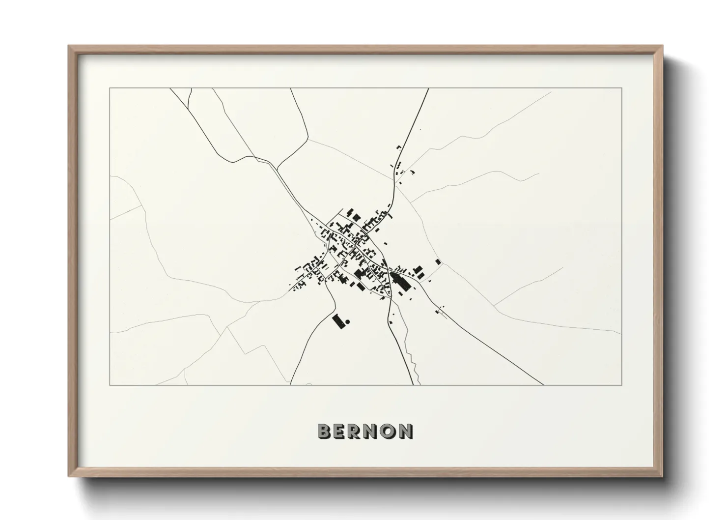 Une affiche de carte sur Bernon