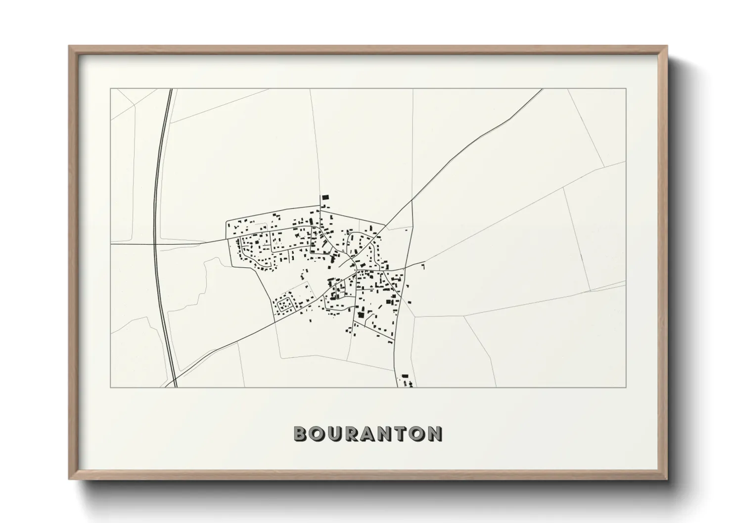 Une affiche de carte sur Bouranton