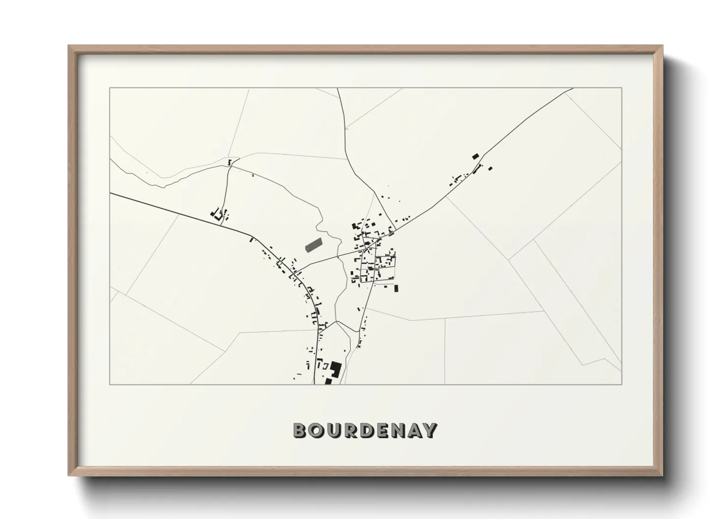 Une affiche de carte sur Bourdenay