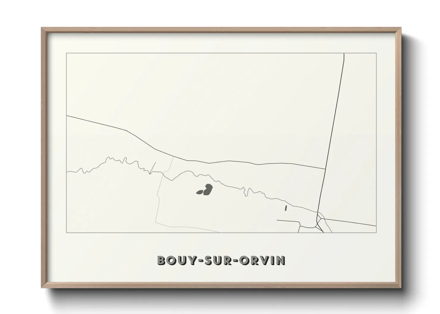 Une affiche de carte sur Bouy-sur-Orvin