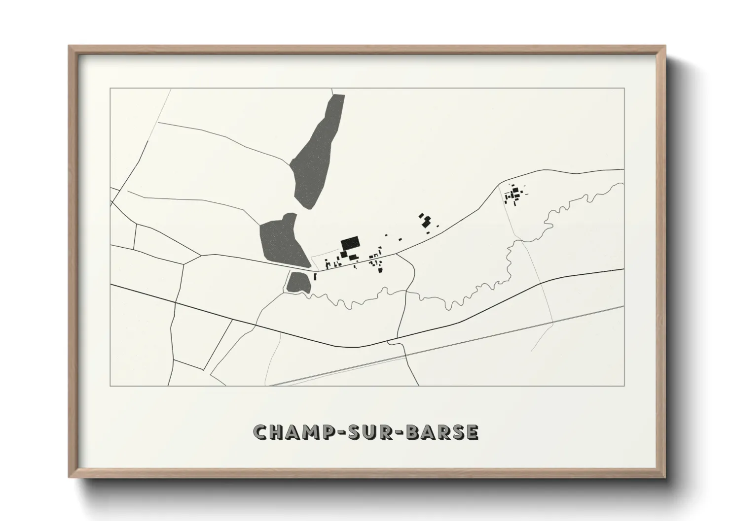 Une affiche de carte sur Champ-sur-Barse