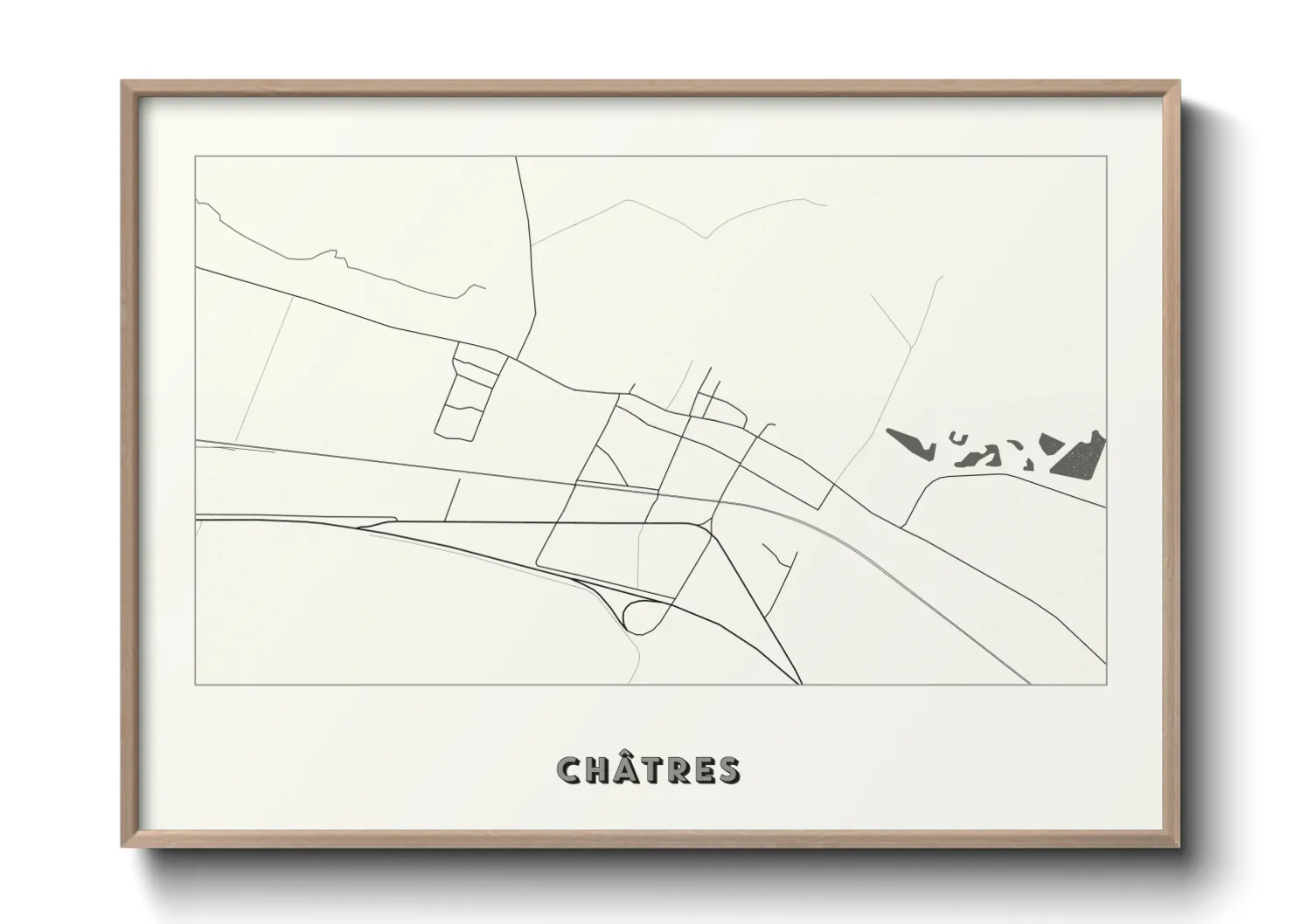 Une affiche de carte sur Châtres