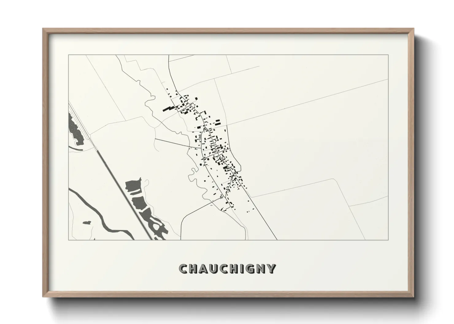 Une affiche de carte sur Chauchigny