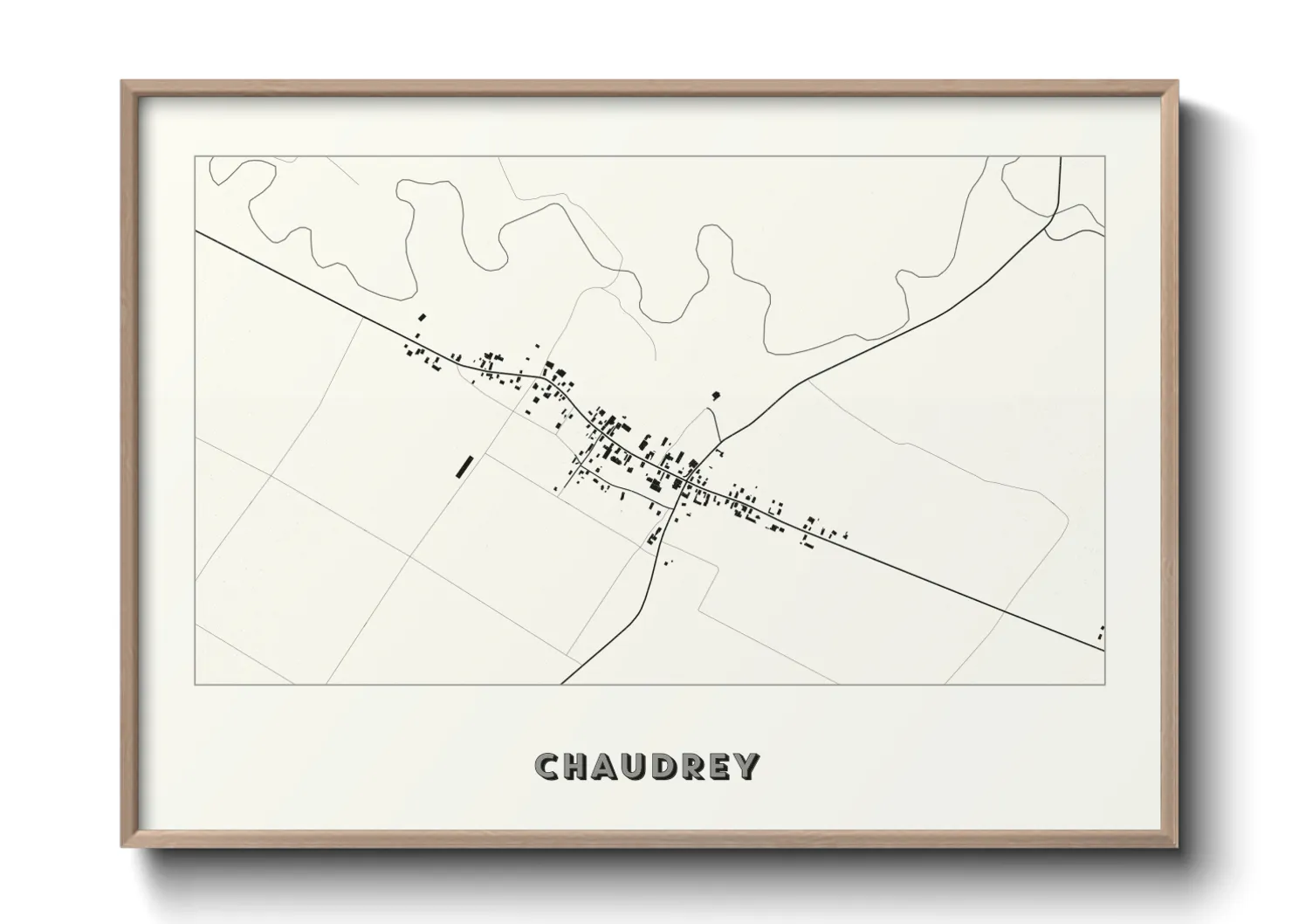 Une affiche de carte sur Chaudrey