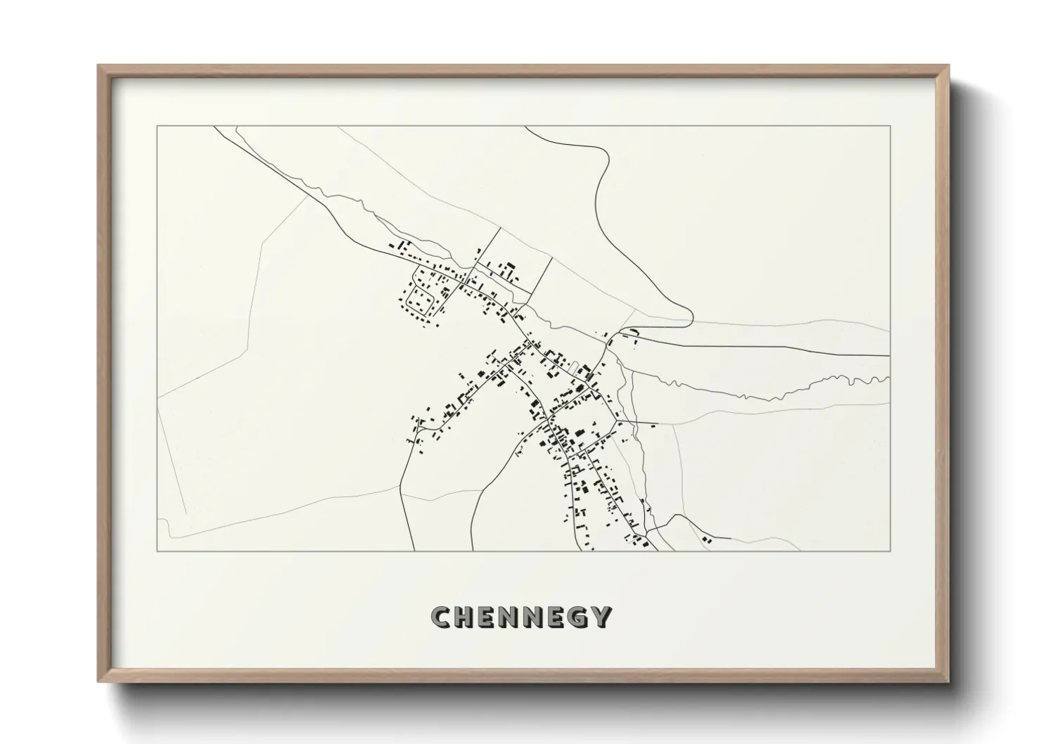 Une affiche de carte sur Chennegy