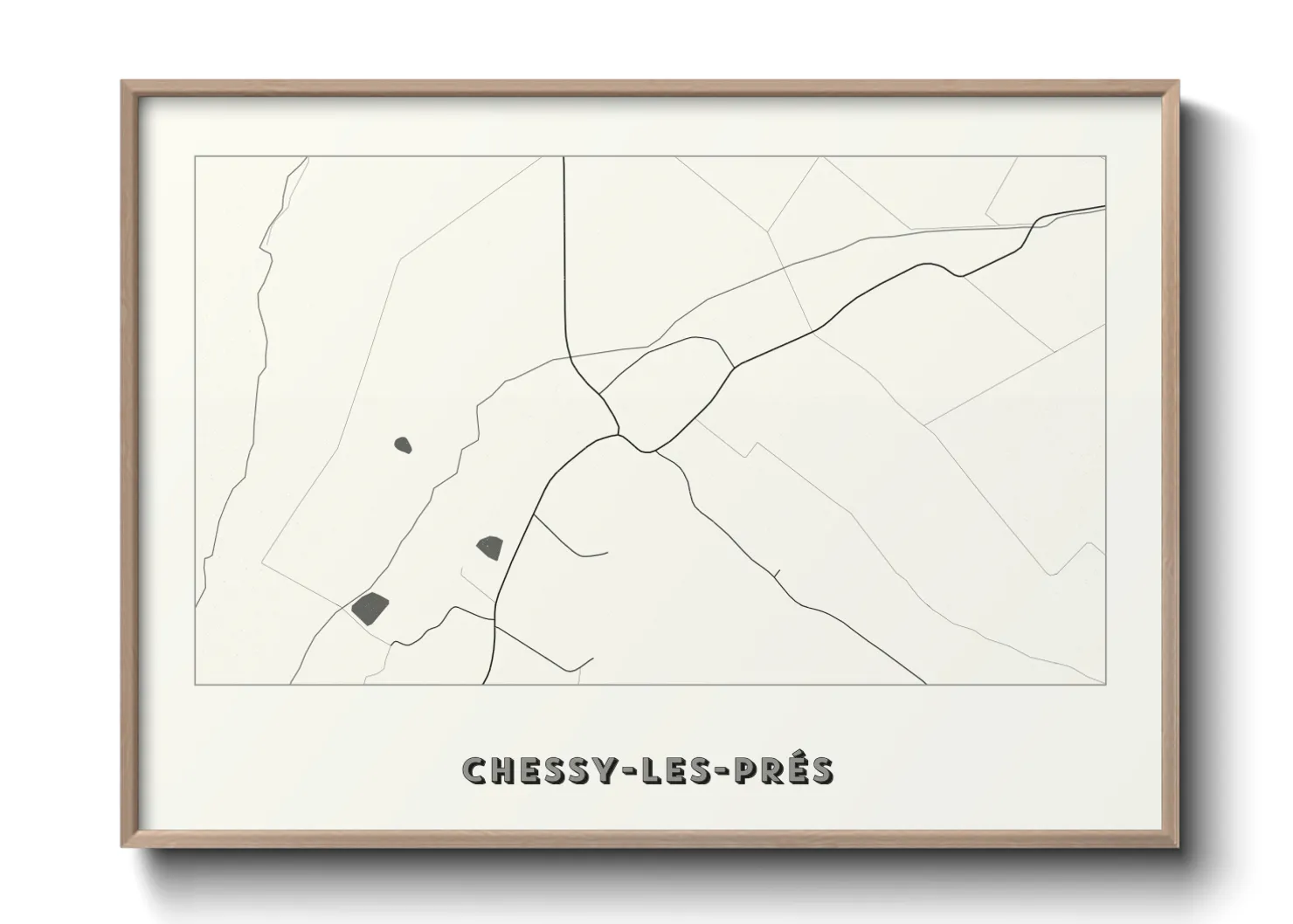 Une affiche de carte sur Chessy-les-Prés