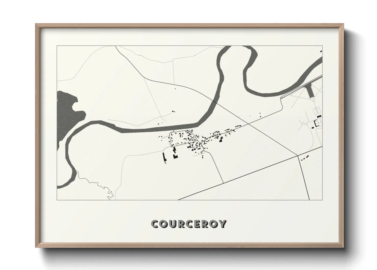 Une affiche de carte sur Courceroy