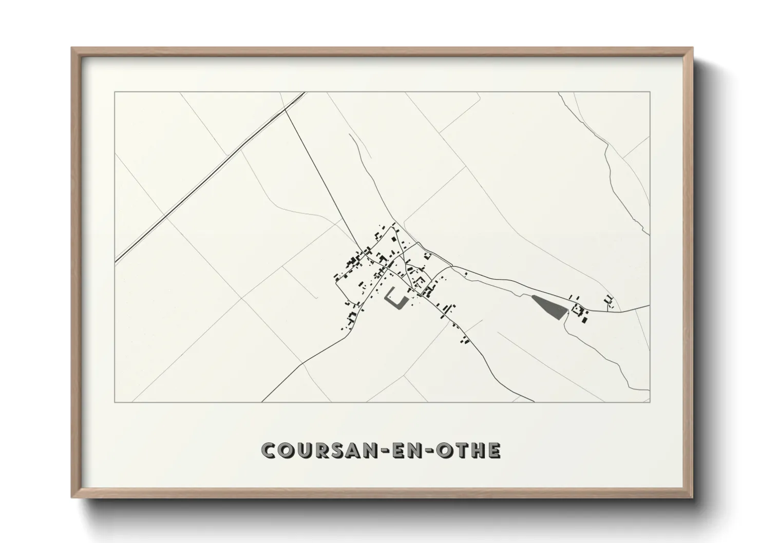 Une affiche de carte sur Coursan-en-Othe