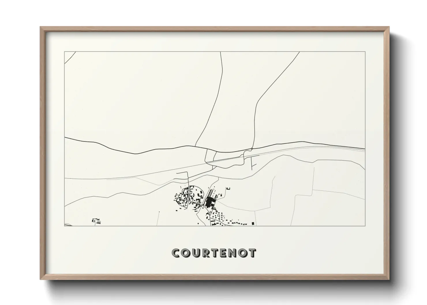 Une affiche de carte sur Courtenot