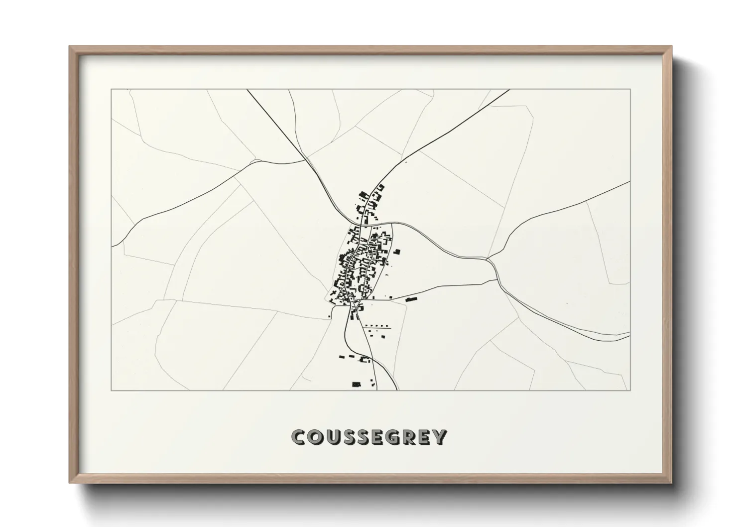 Une affiche de carte sur Coussegrey