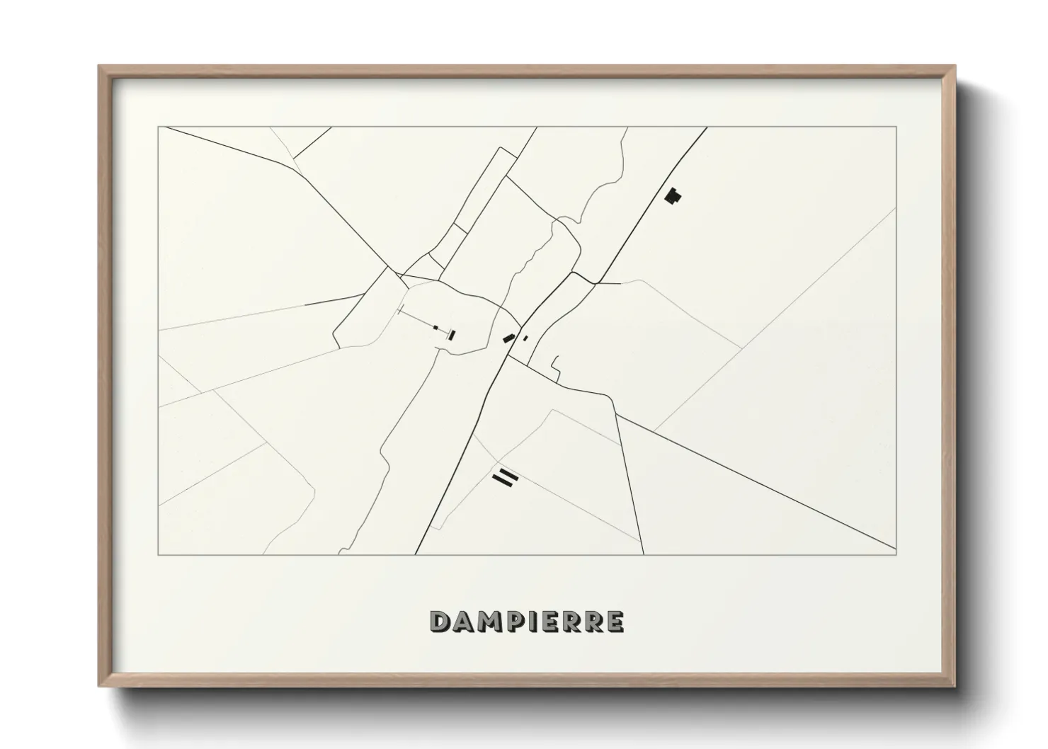 Une affiche de carte sur Dampierre