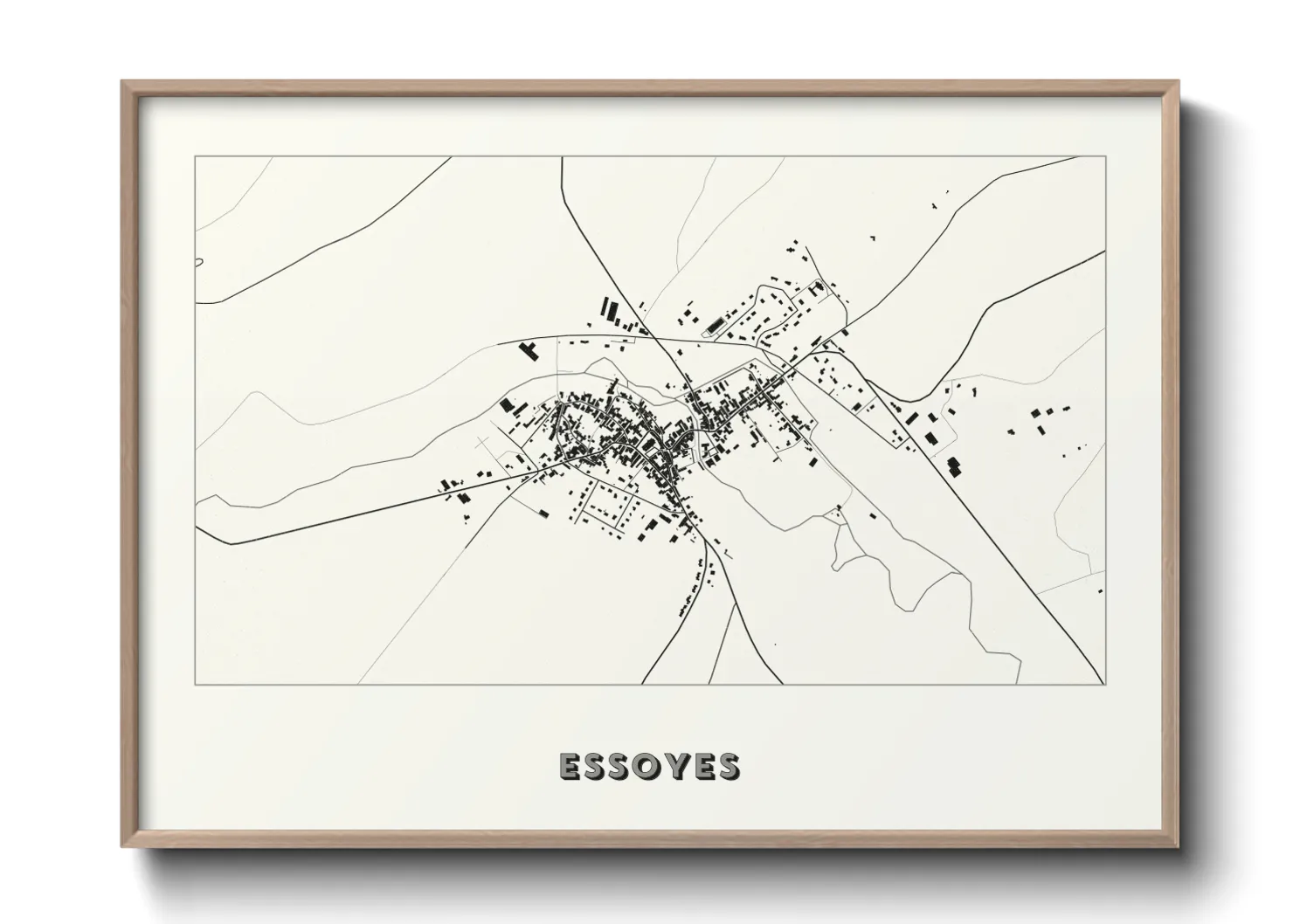 Une affiche de carte sur Essoyes
