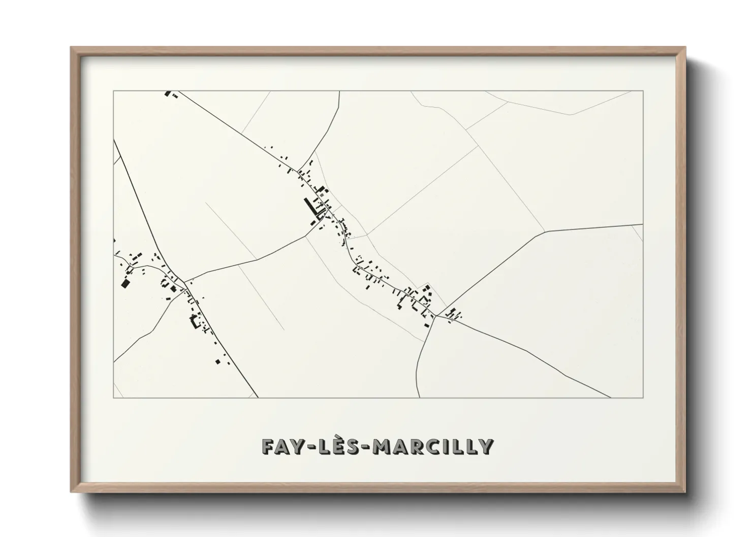 Une affiche de carte sur Fay-lès-Marcilly