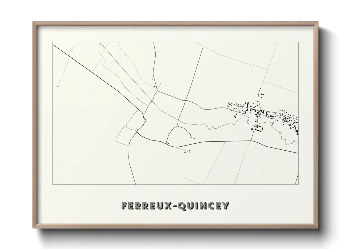 Une affiche de carte sur Ferreux-Quincey
