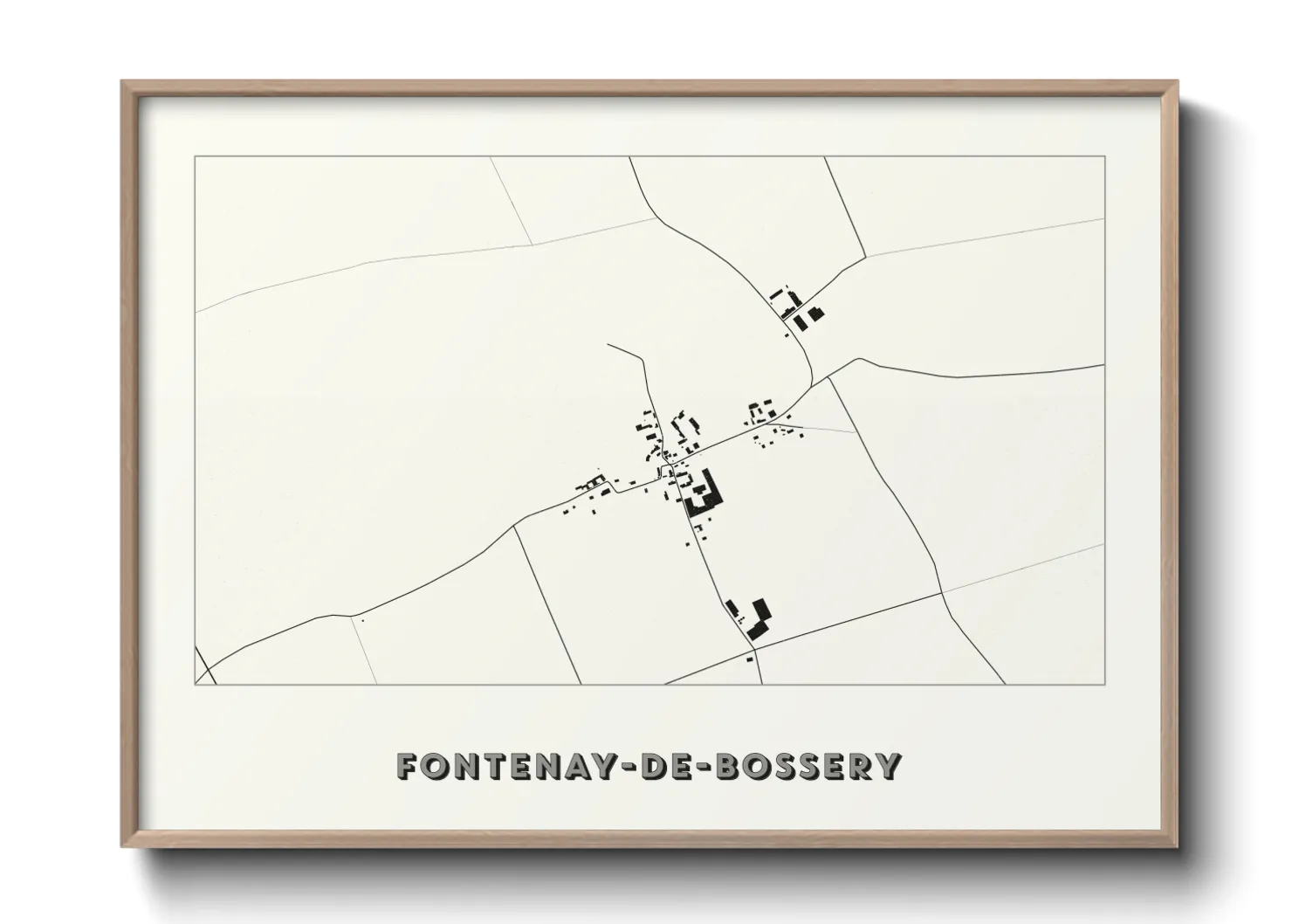 Une affiche de carte sur Fontenay-de-Bossery