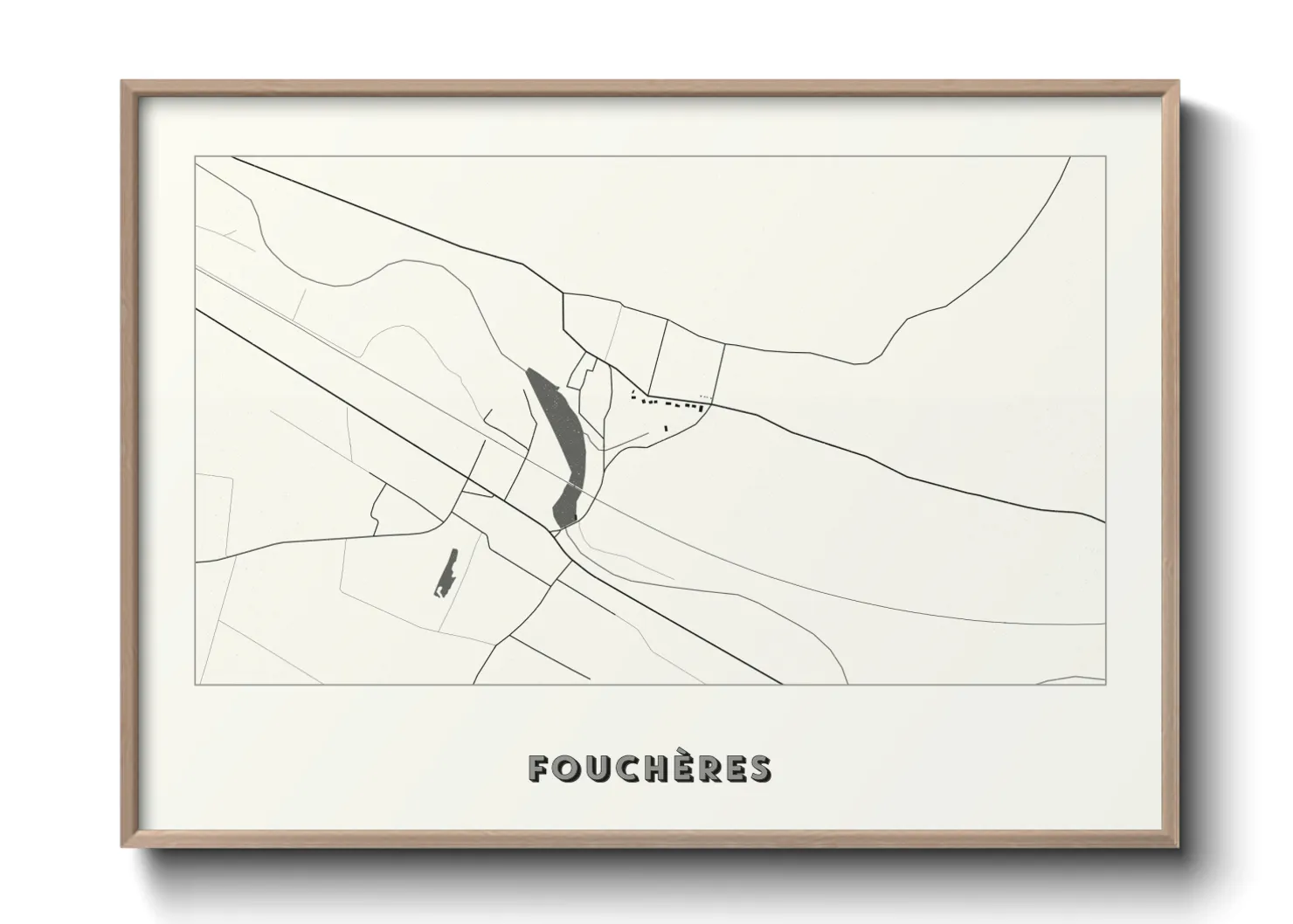 Une affiche de carte sur Fouchères
