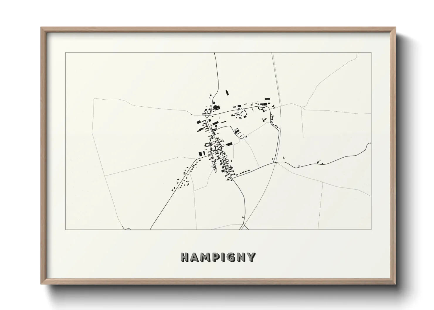 Une affiche de carte sur Hampigny