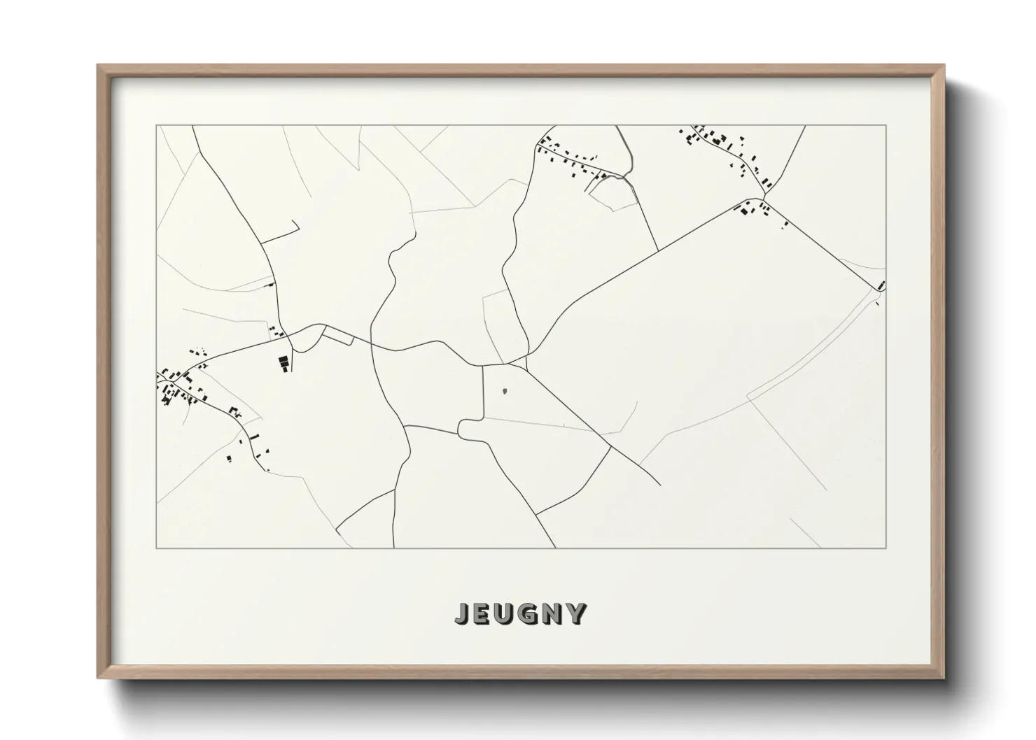 Une affiche de carte sur Jeugny