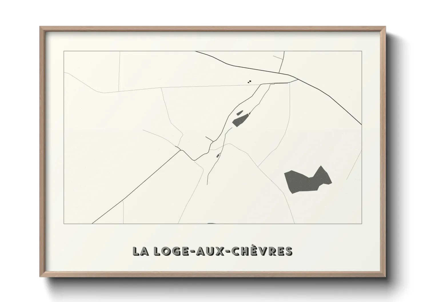 Une affiche de carte sur La Loge-aux-Chèvres
