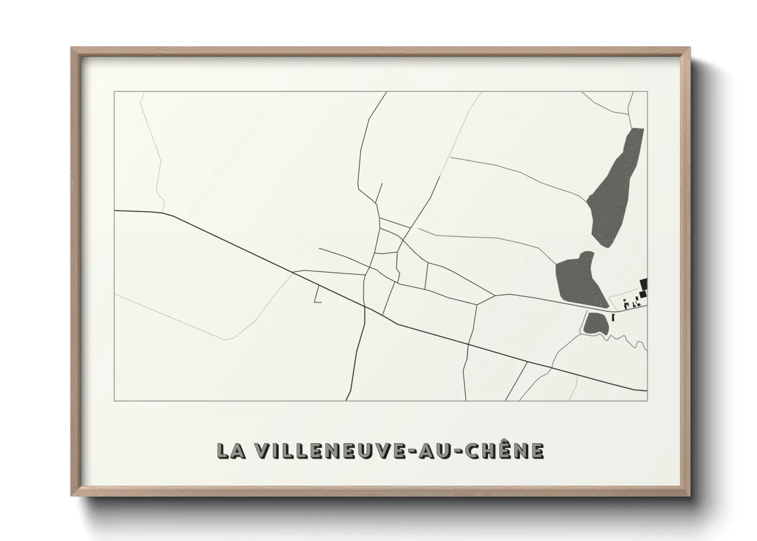 Une affiche de carte sur La Villeneuve-au-Chêne