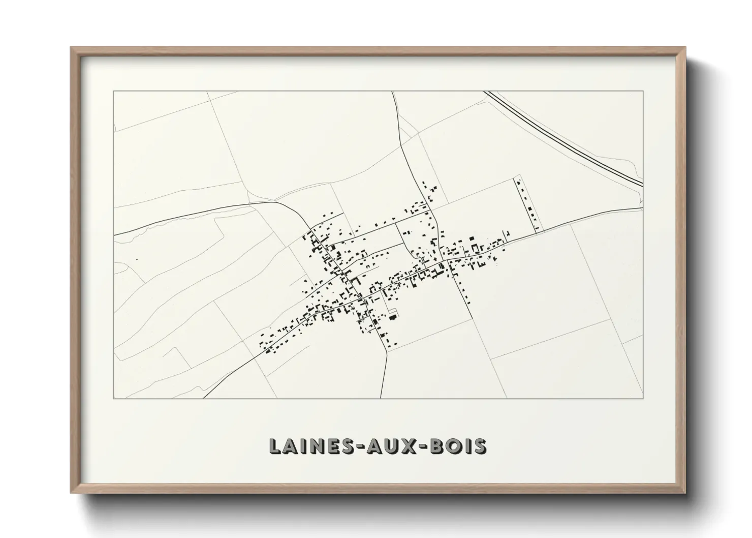 Une affiche de carte sur Laines-aux-Bois