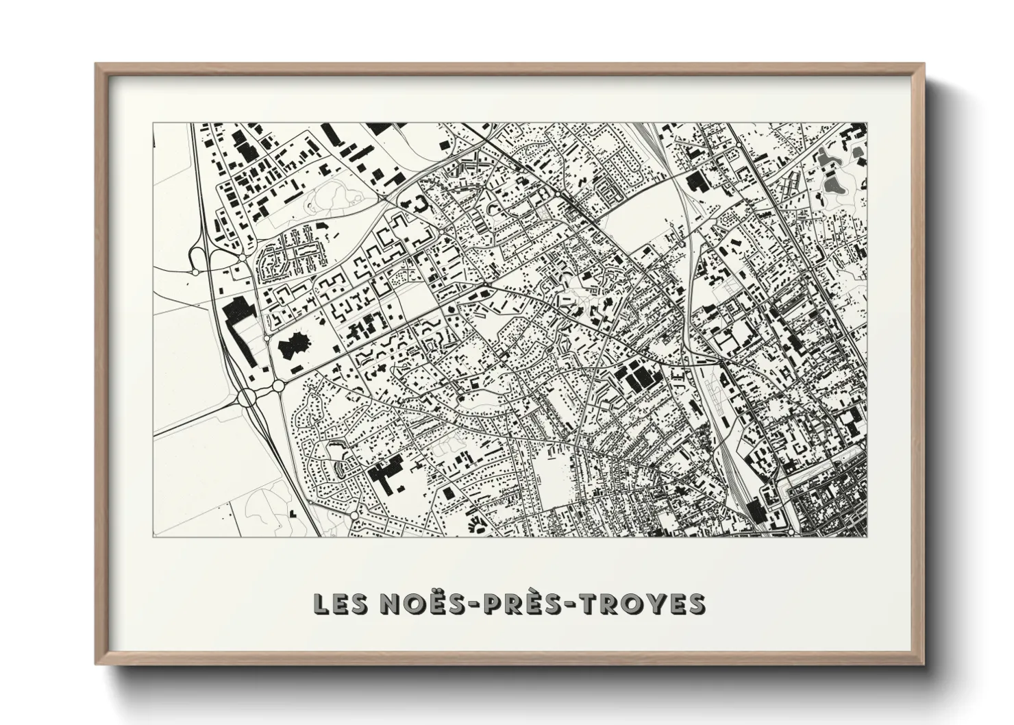 Une affiche de carte sur Les Noës-près-Troyes