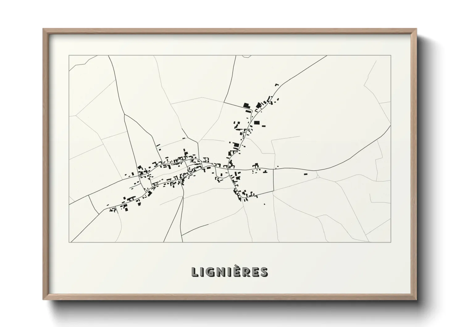 Une affiche de carte sur Lignières