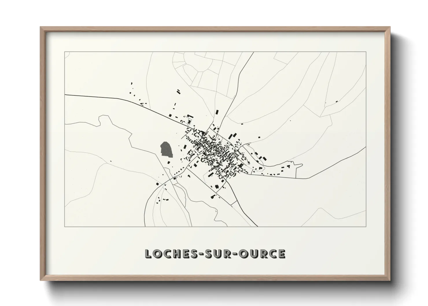 Une affiche de carte sur Loches-sur-Ource