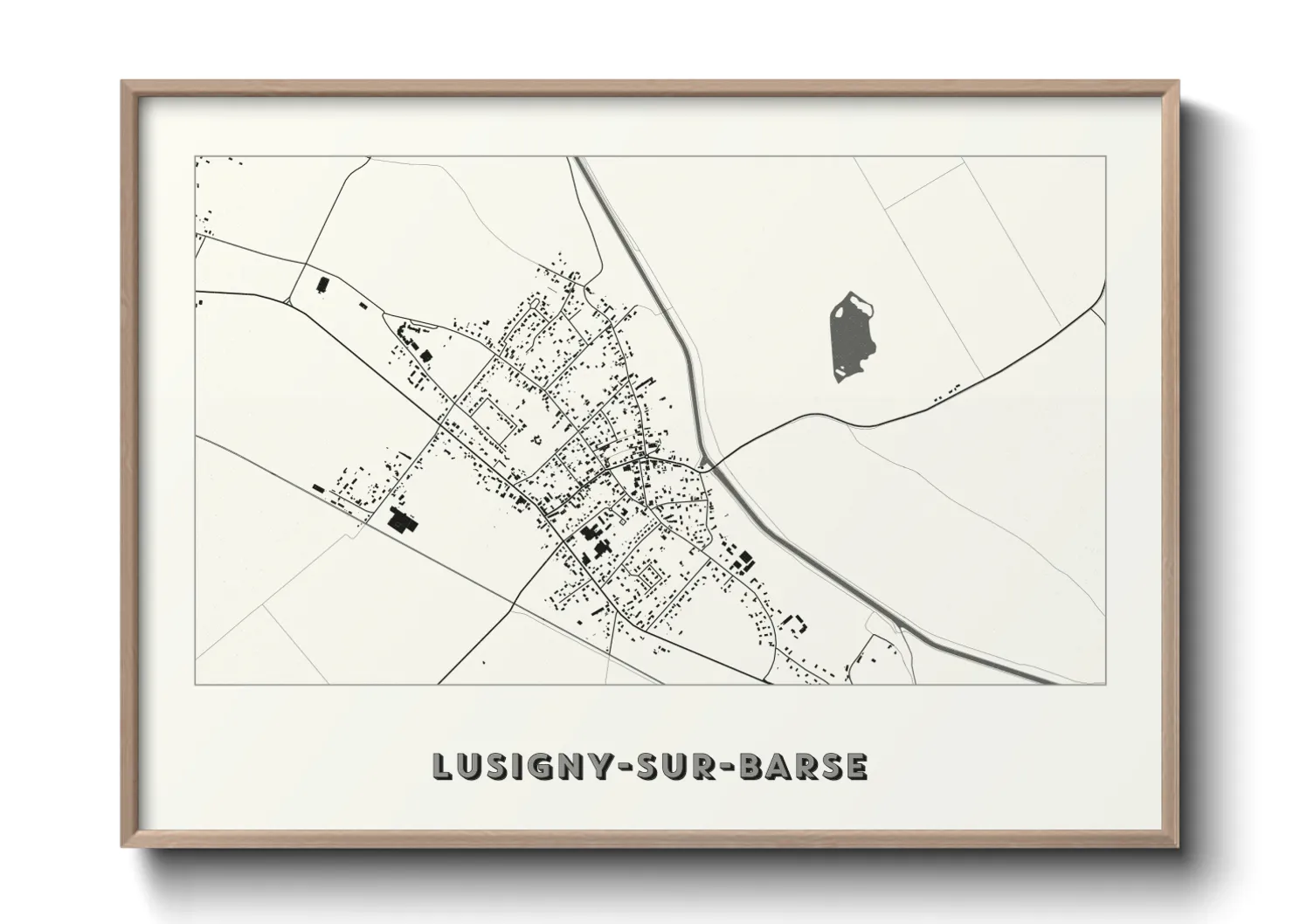 Une affiche de carte sur Lusigny-sur-Barse