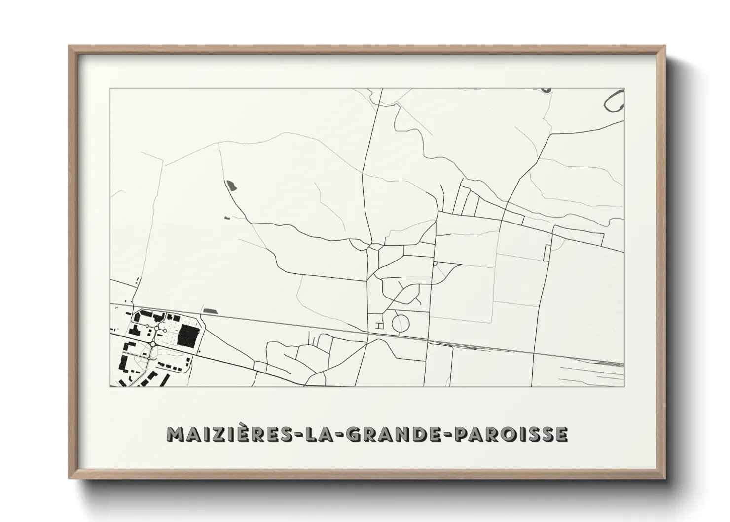 Une affiche de carte sur Maizières-la-Grande-Paroisse