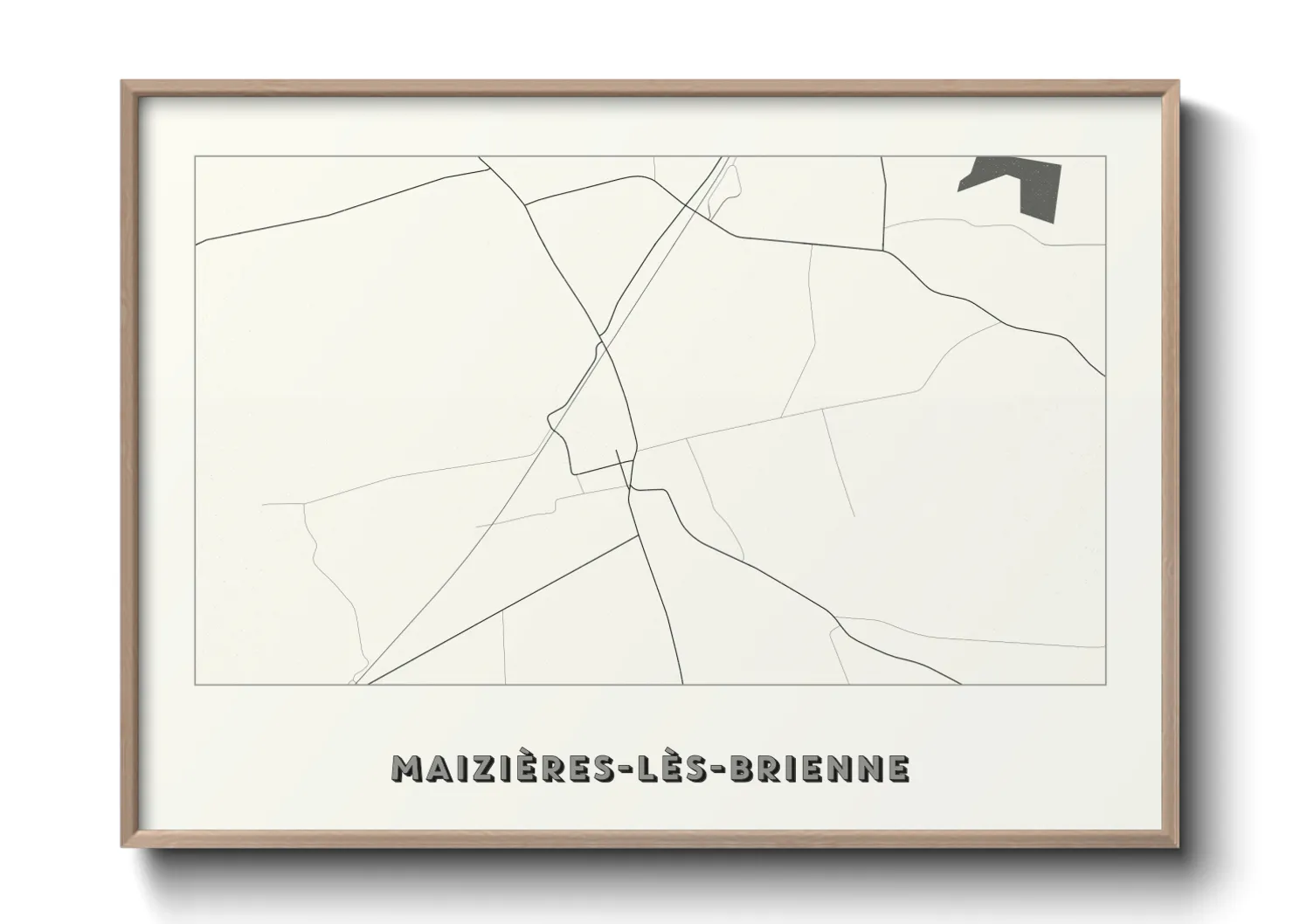 Une affiche de carte sur Maizières-lès-Brienne