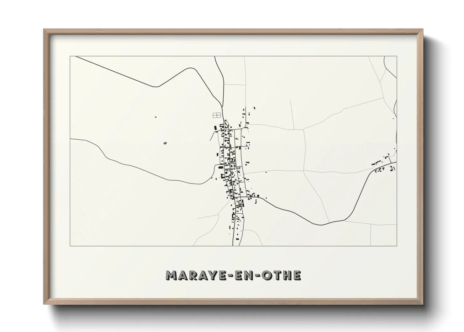 Une affiche de carte sur Maraye-en-Othe