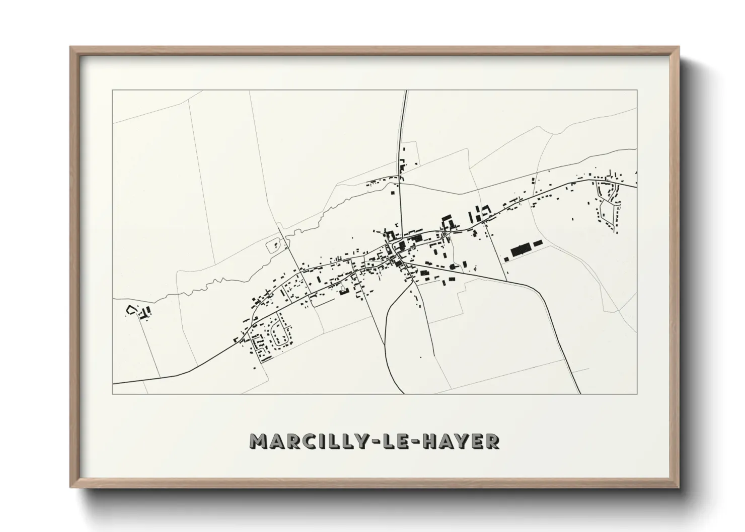 Une affiche de carte sur Marcilly-le-Hayer