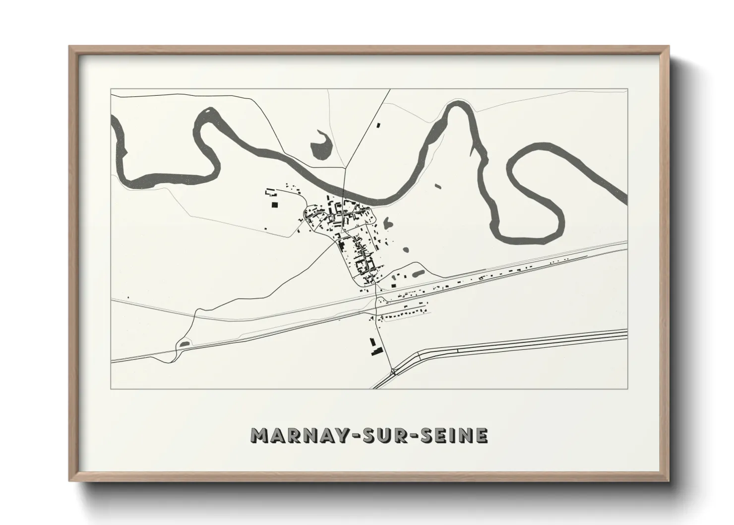Une affiche de carte sur Marnay-sur-Seine