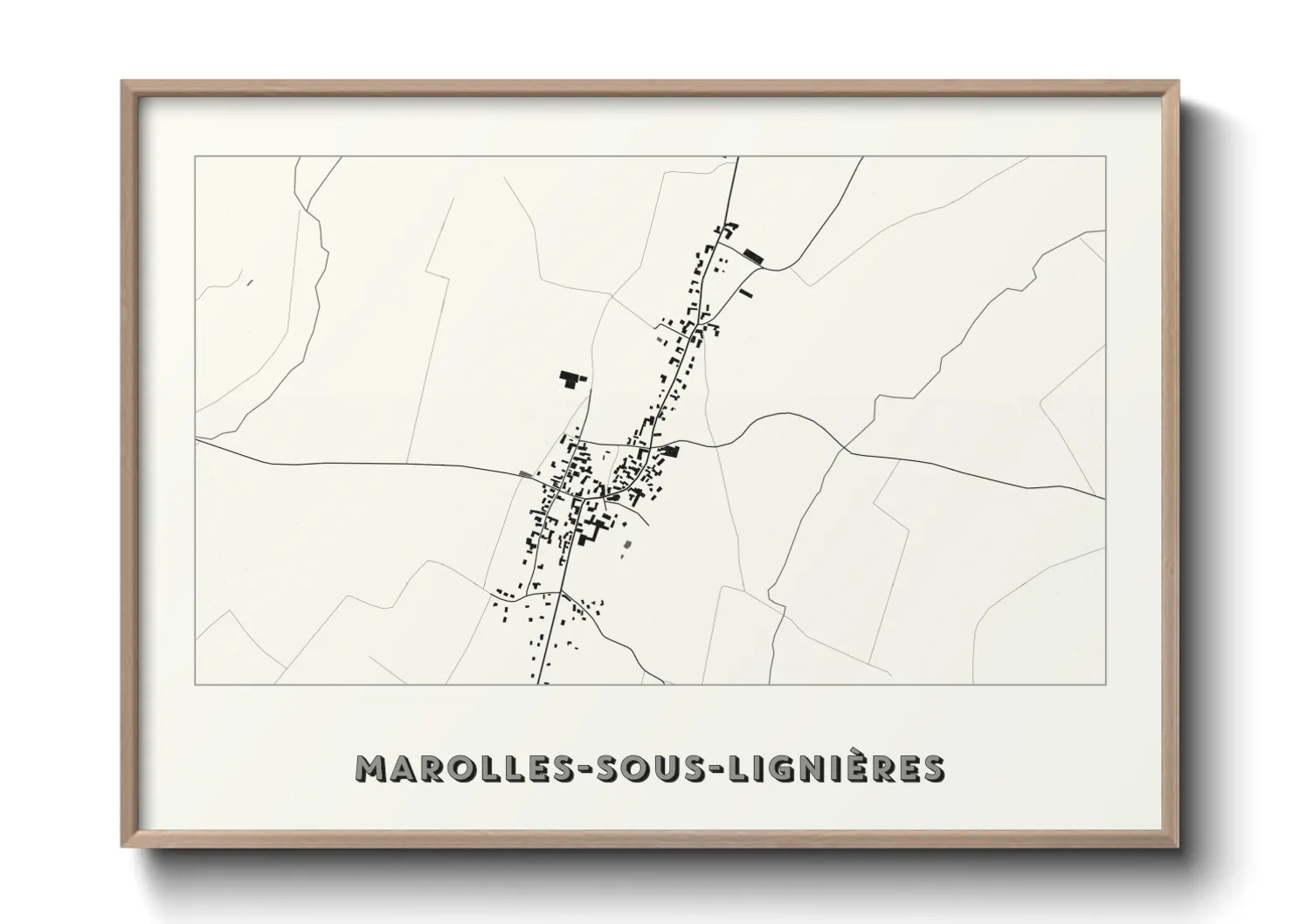 Une affiche de carte sur Marolles-sous-Lignières