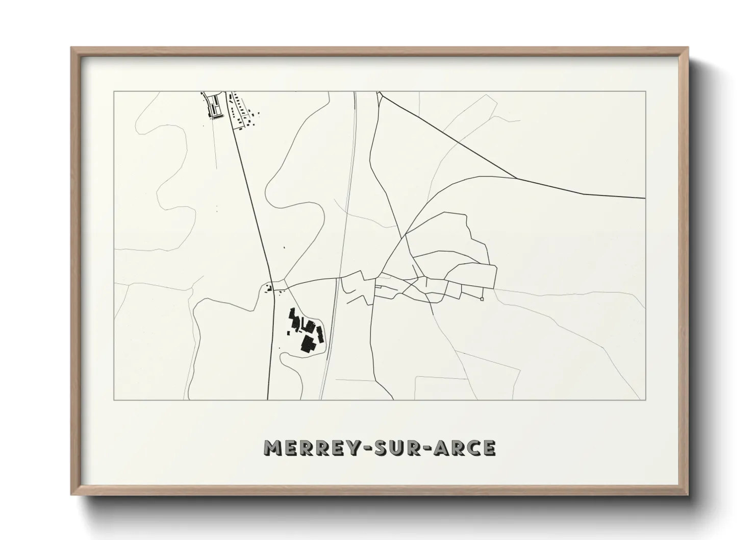 Une affiche de carte sur Merrey-sur-Arce