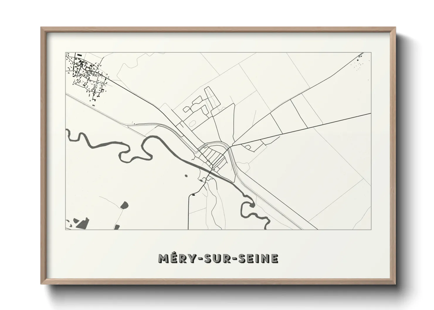 Une affiche de carte sur Méry-sur-Seine