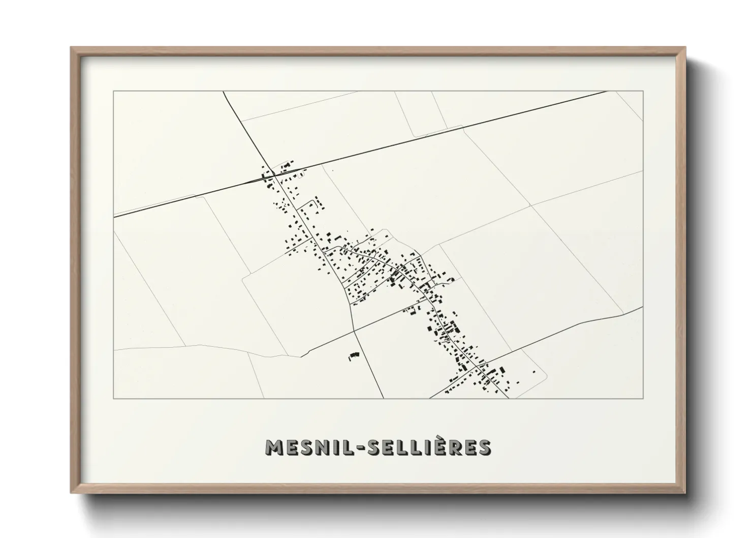 Une affiche de carte sur Mesnil-Sellières