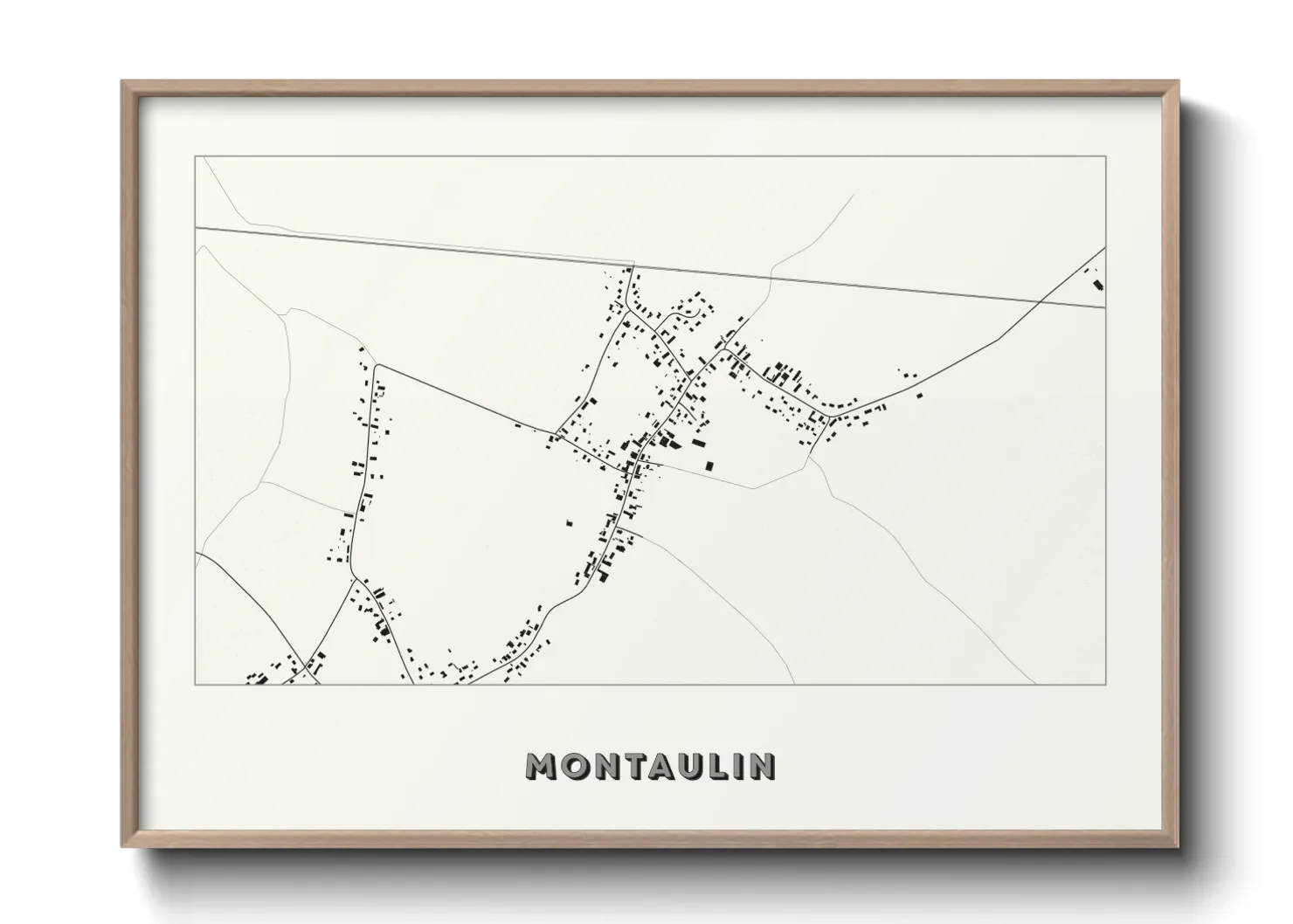 Une affiche de carte sur Montaulin