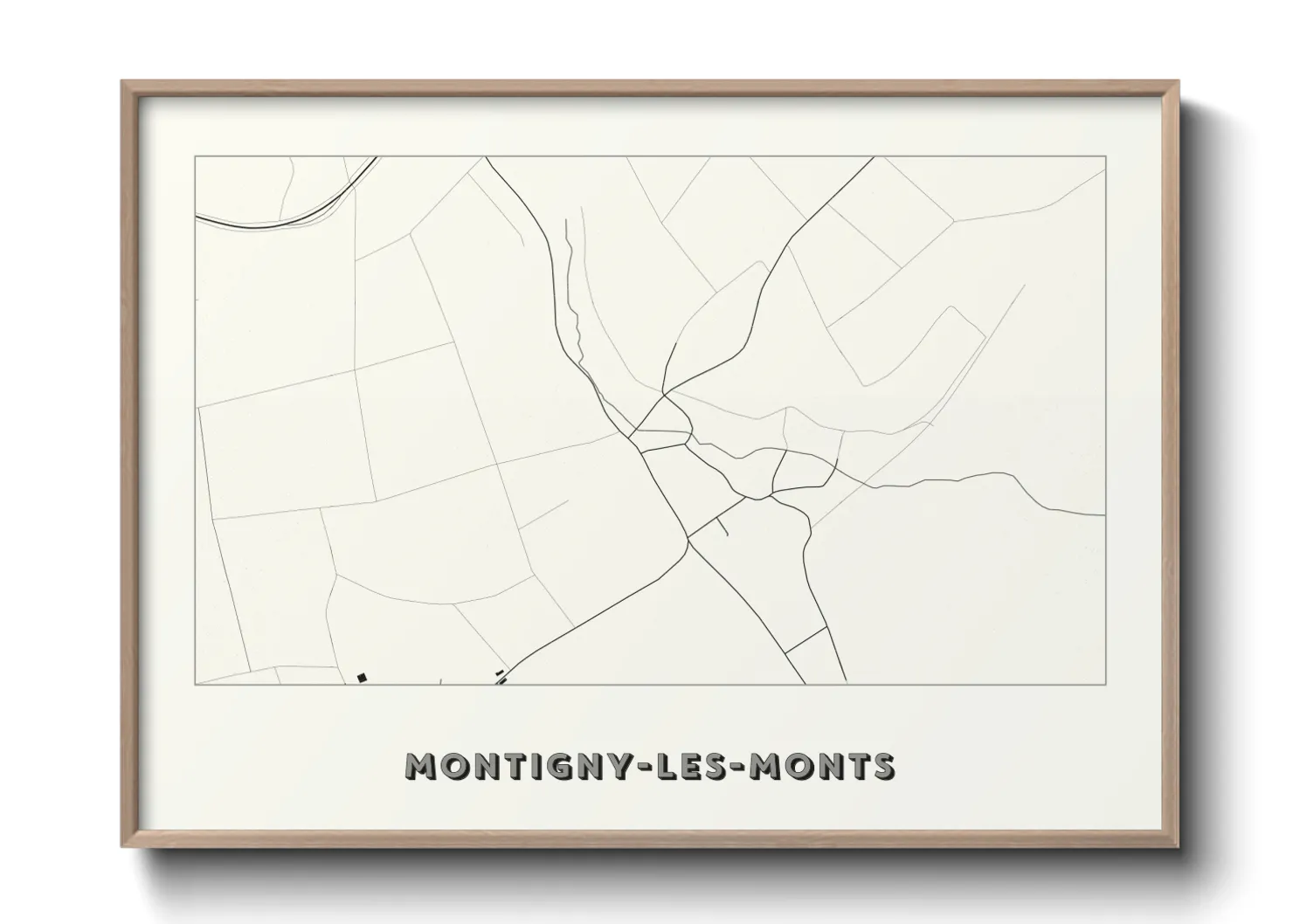Une affiche de carte sur Montigny-les-Monts