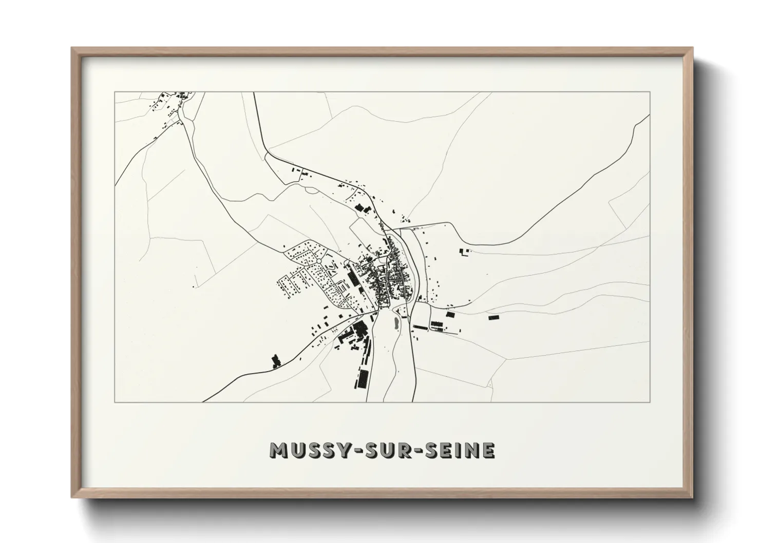 Une affiche de carte sur Mussy-sur-Seine