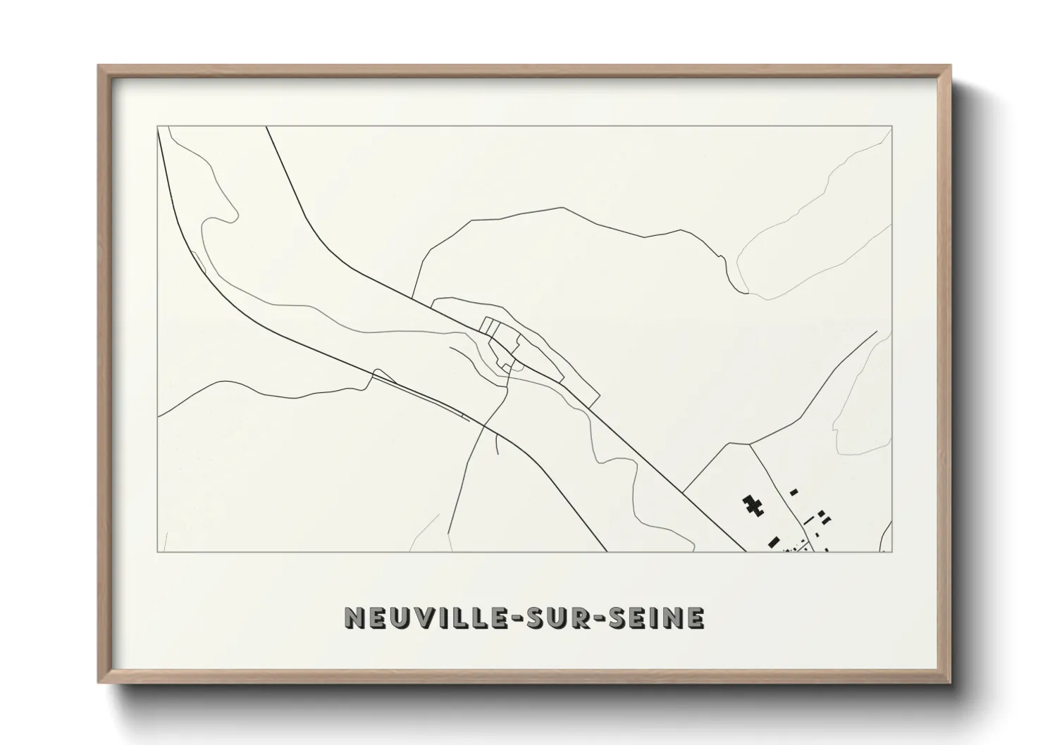 Une affiche de carte sur Neuville-sur-Seine