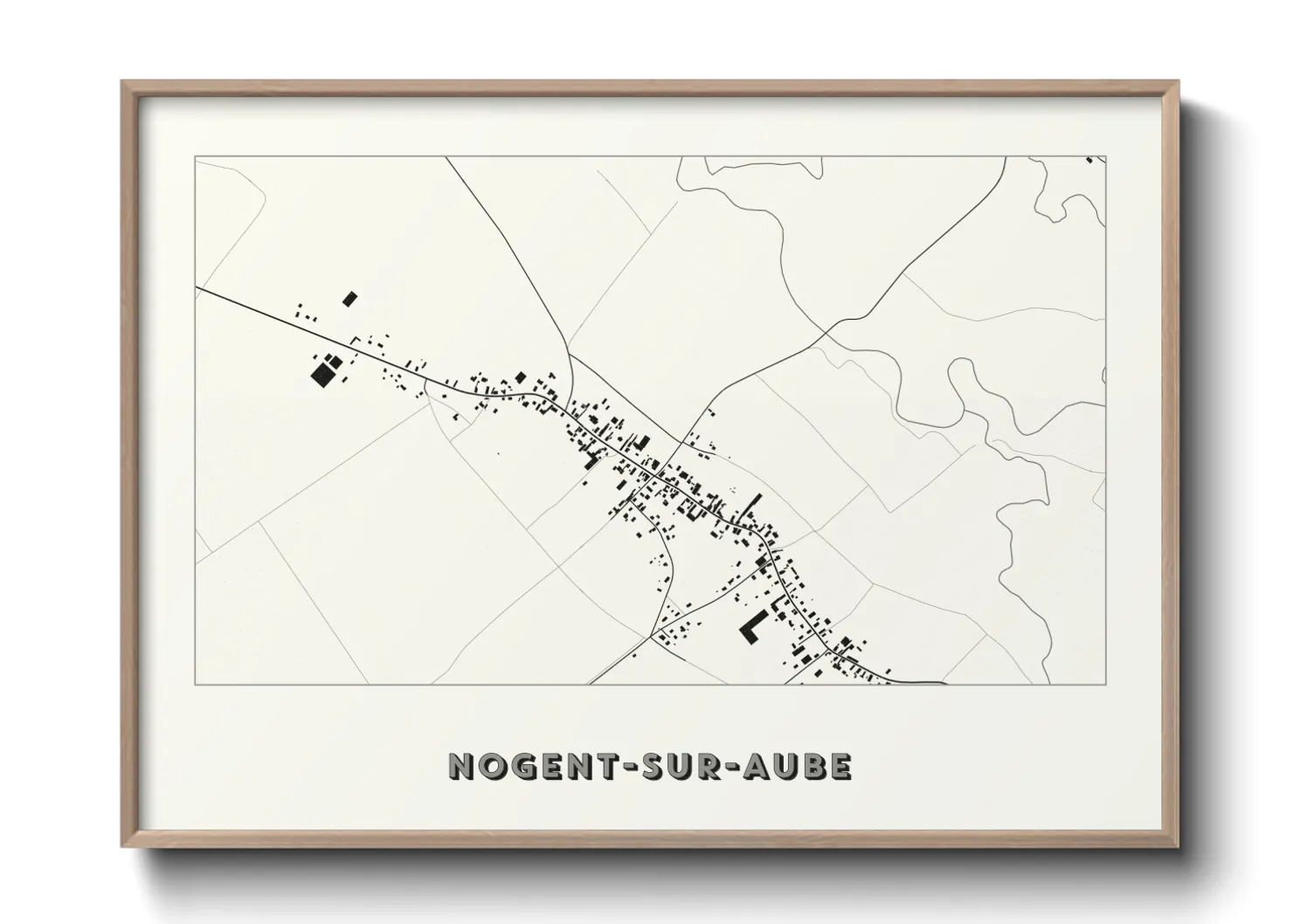 Une affiche de carte sur Nogent-sur-Aube